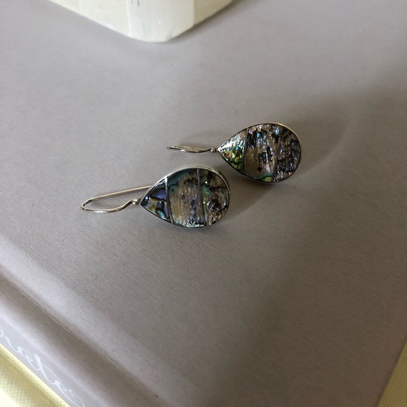 925 Sterling Silver Abalone Earrings - Picture 5 of 6